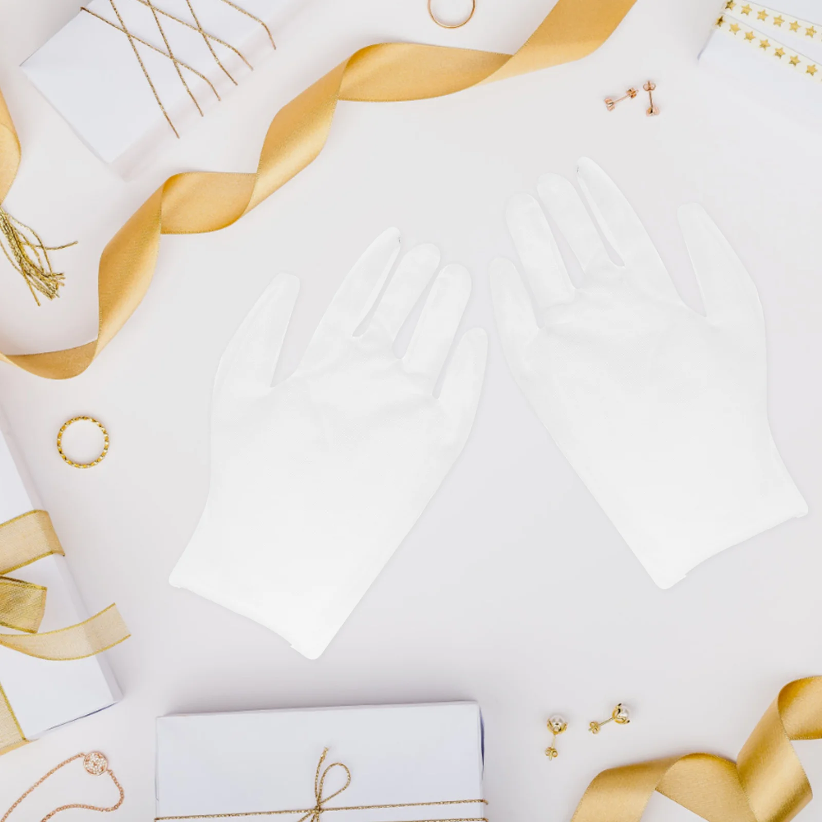 1 قطعة قفازات حماية المجوهرات القطن الأبيض قابلة لإعادة الاستخدام للتعامل مع العملات المعدنية فحص البستنة عرض أداة الصيانة