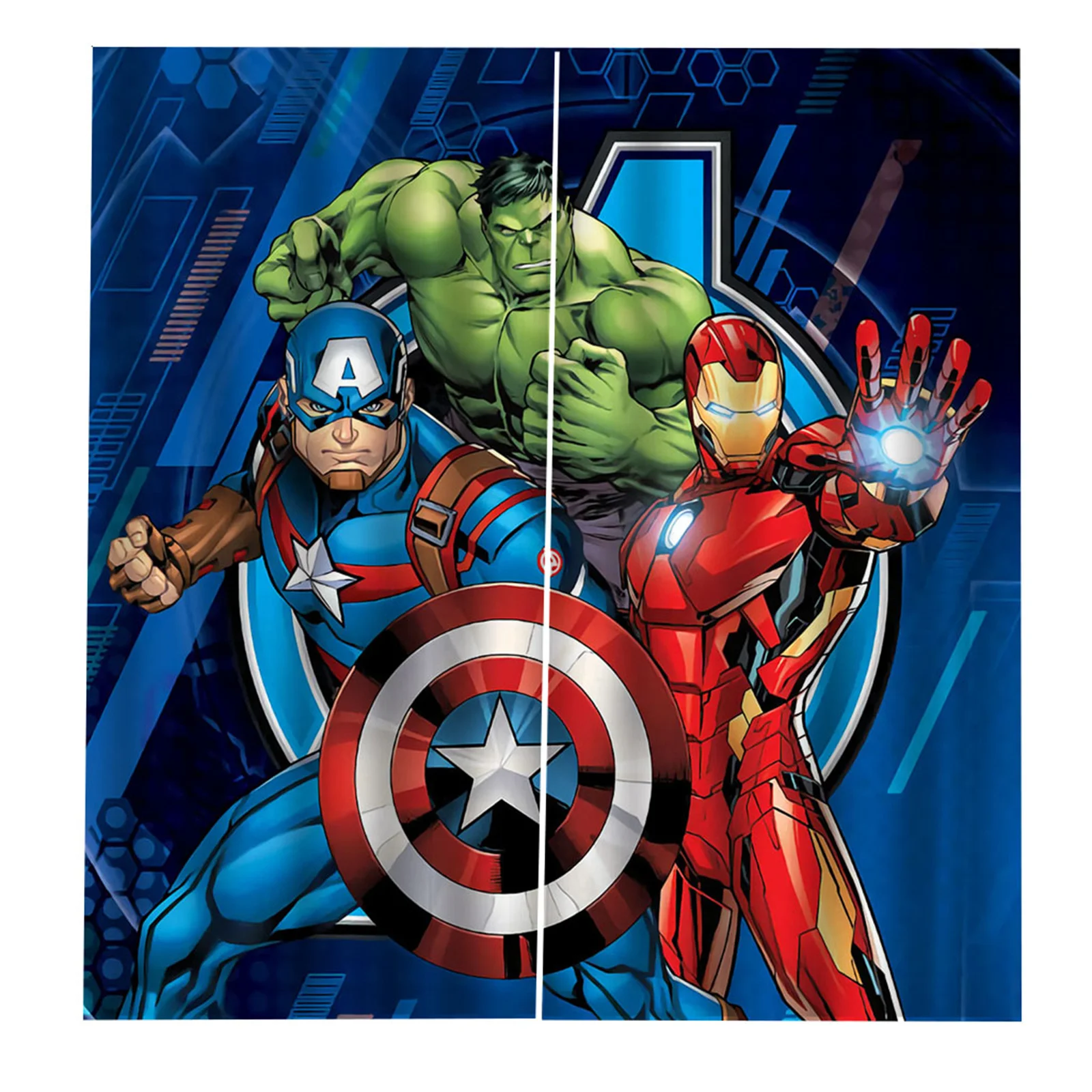 The Avengers Anime Blackout Curtains Cartoon Cute Dustproof 100% Polyester Perforated Home Decor Curtains For Living Room