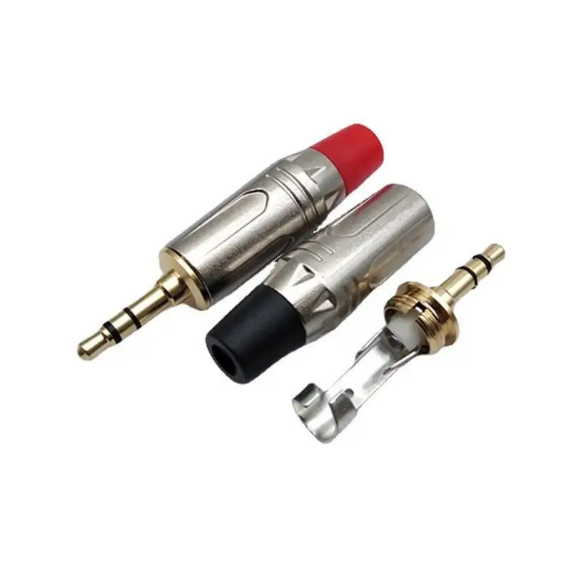 1Pcs DIY Wiring Plug Connector High End Gold-Plated 3.5mm Headphone Jack Three Core Stereo Dual Channel Computer Audio Connector