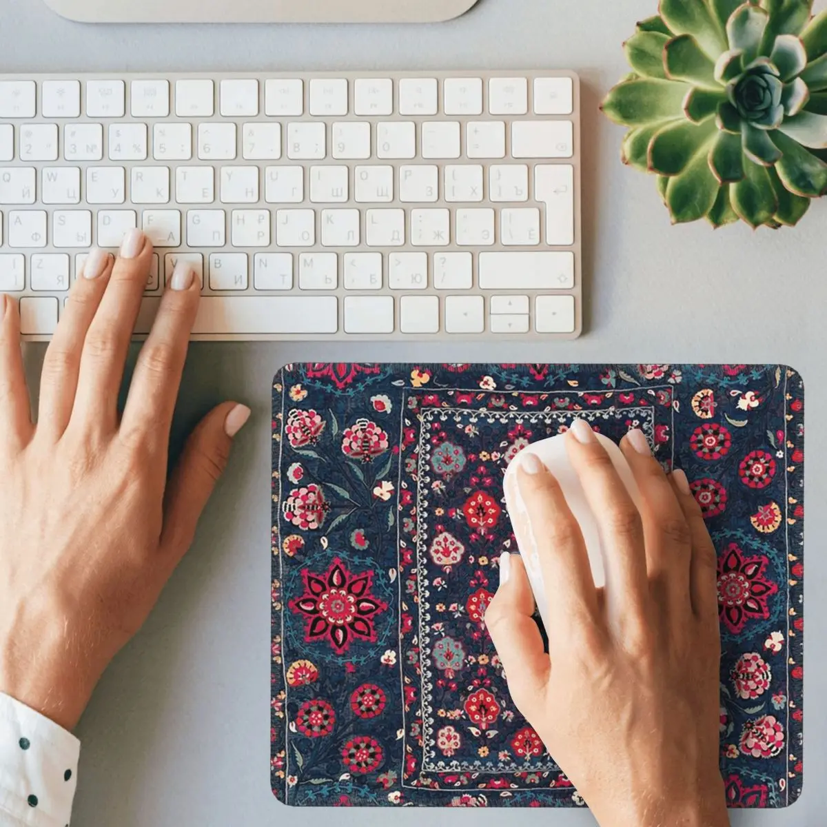 Lakai Suzani Shakhrisyabz الأوزبكية التطريز طباعة ماوس الوسادة الكمبيوتر لوحة المفاتيح ماوس حصيرة ألعاب الكمبيوتر حصيرة مكتبية مكتب الجدول الحصير