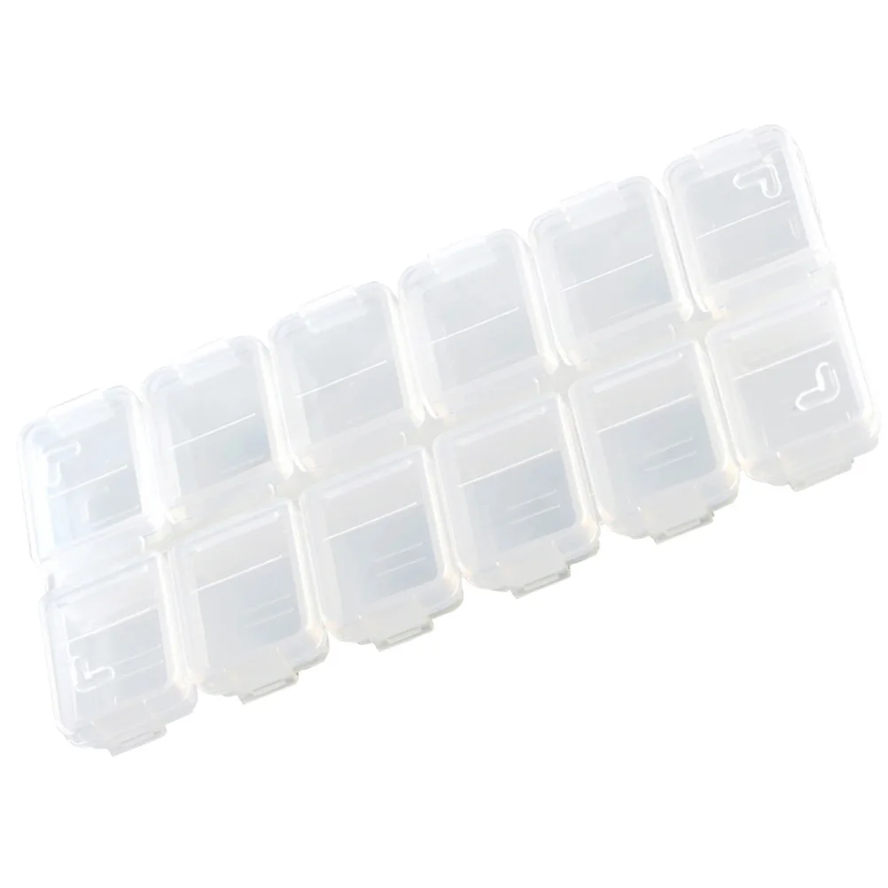 

12 Grids Jewelry Organizer Plastic Storage Box Transparent Container for Earrings Rings Beads Brooch Jewelry Case Portable