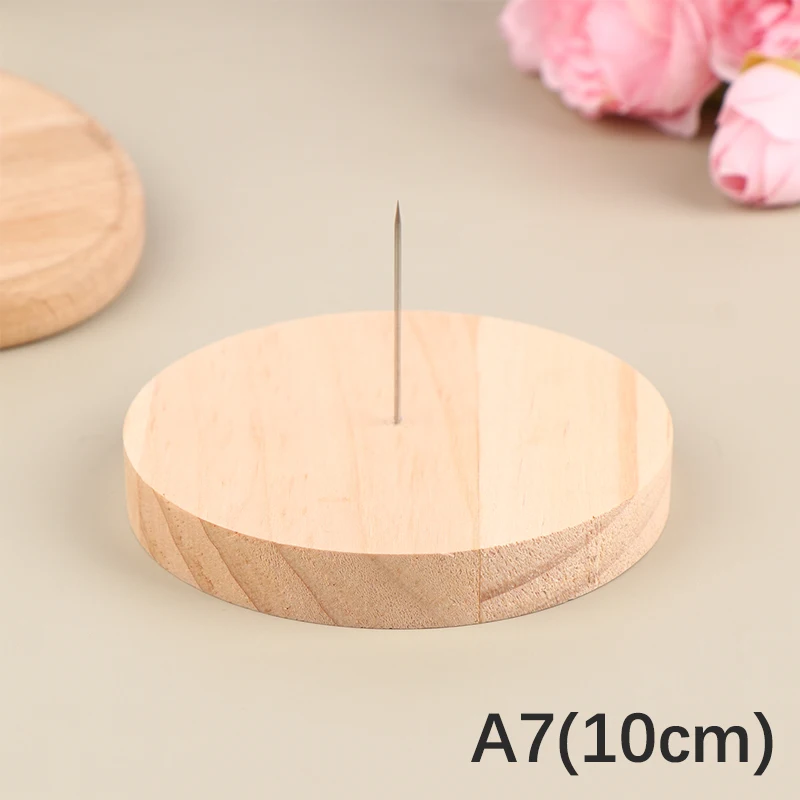 GORGECRAFT Lot De 8 Supports De Poupée Au Crochet 5cm - Base Bois Ronde Avec Aiguille Métal