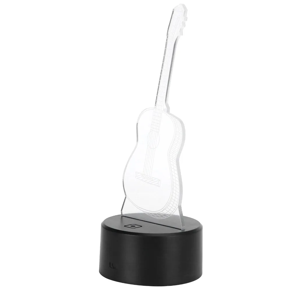 Energy Saving 3D Guitar Night Light Touch Switch 7 Colors Changing Night Lamp USB Powered 3W Nightlight Desktop Lamp