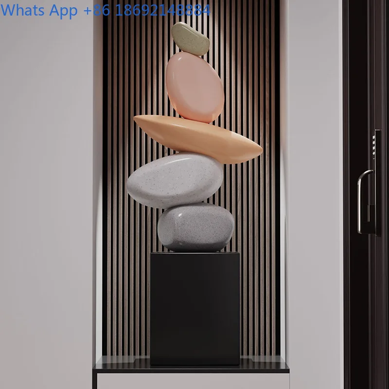 

Creative Design Fashion Stone Fortune Shape Living Room TV Cabinet Decoration Ornament Entrance Resin Decorative Ornament