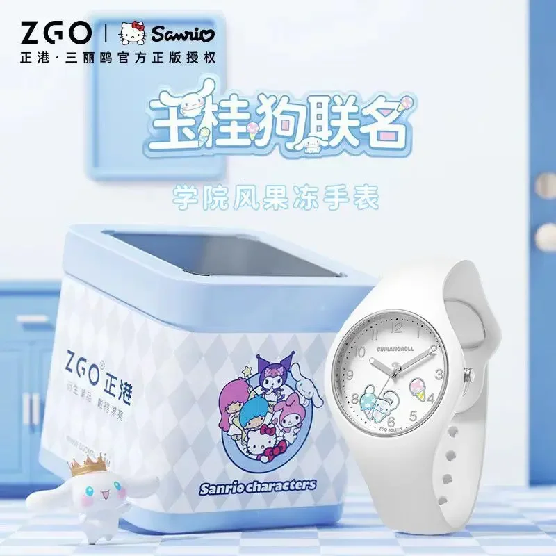 ZGO Sanrio Women's Luminous Watch Cinnamoroll Student Pointer Hello Kitty Quartz Watches