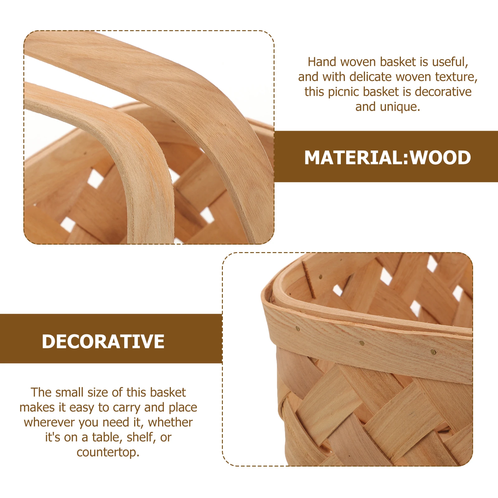 

Rattan Woven H made Picnic With H Fruit Storage Decorative Flower Basket Woven Baskets Home Storage Baskets Bamboo Basket