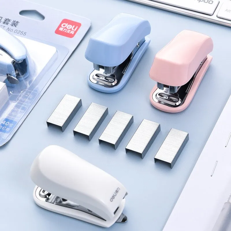 Mini Effortless Desktop Staplers with 640 Standard Staples Cute Stapler Gift for Student School Office Supplies Cute Stationery