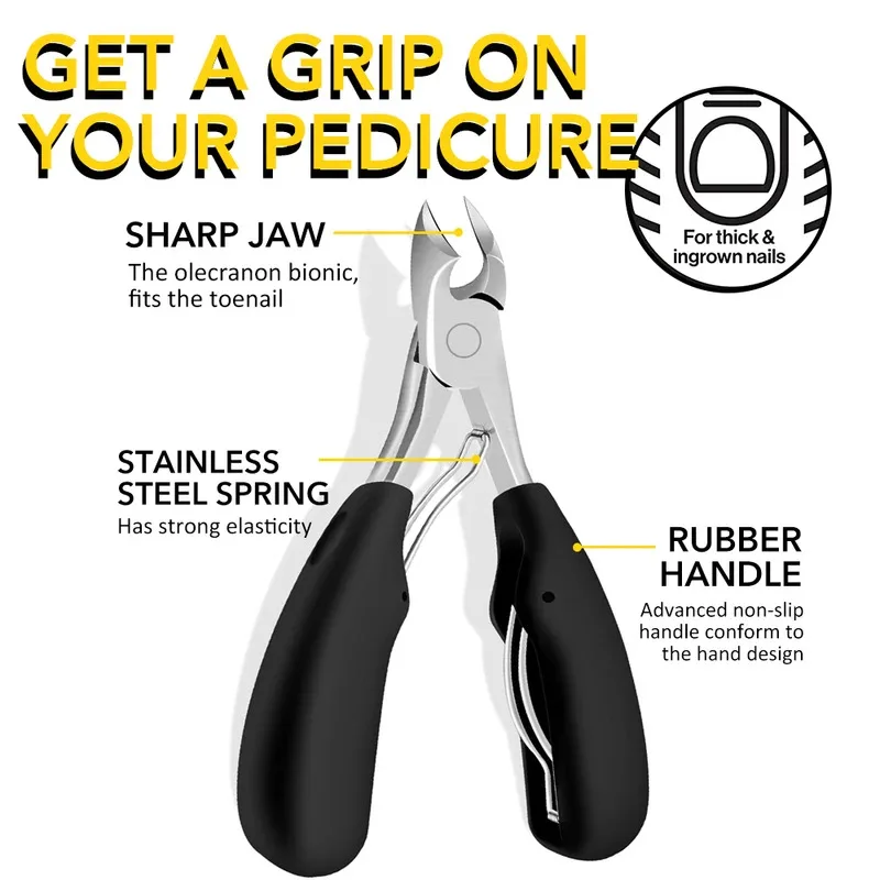 1Pcs Professional Thick Ingrown Toe Nail Clippers Pedicure Nail Cutters Trimmer Curved Blade Grooming Tool