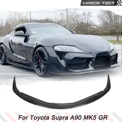 Carbon Fiber Car Front Bumper Lip Spoiler Splitters Bumper Guard for Toyota Supra A90 MK5 GR 2019 2020 Front Bumper Lip Spoiler