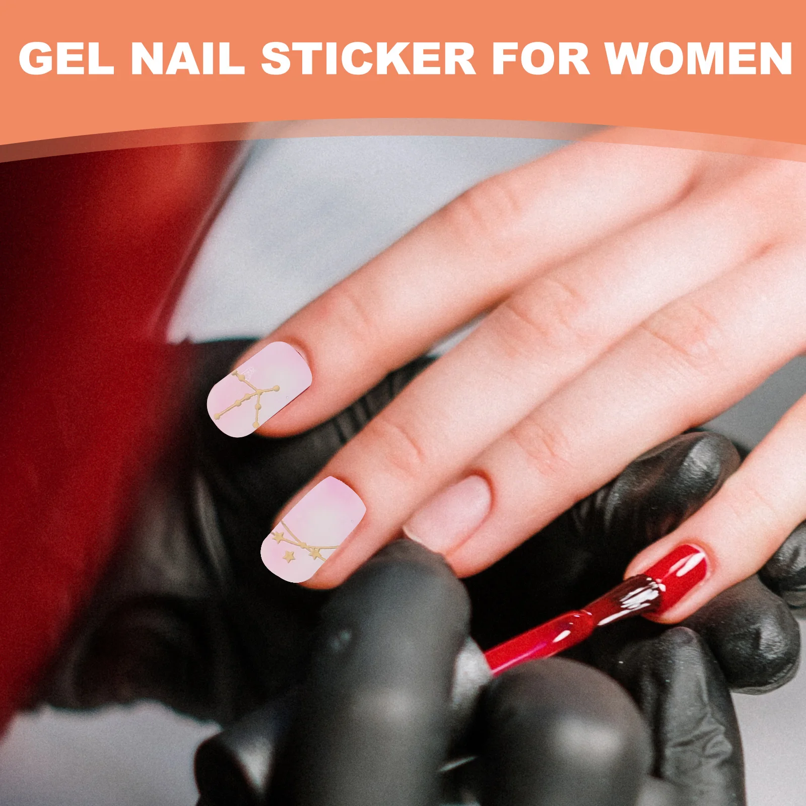 

1Set Hot Stamping Gel Nail Sticker Long-Lasting Safe Trendy Gel Strips Nails Decal for Women Nail Art Supplies Gift