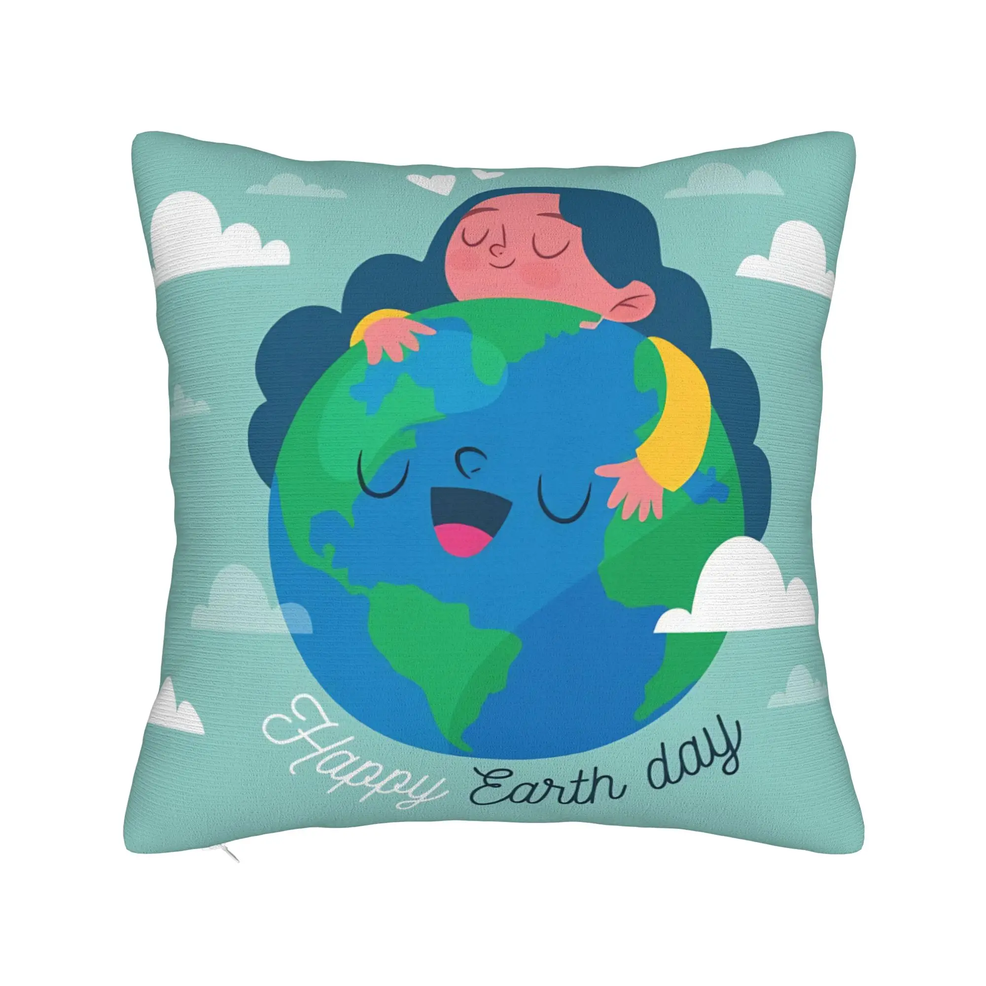 World Earth Day Save Planet Square Pillow Case  Cushion Covers Customized Zipper Decorative Pillowcase for Home 18