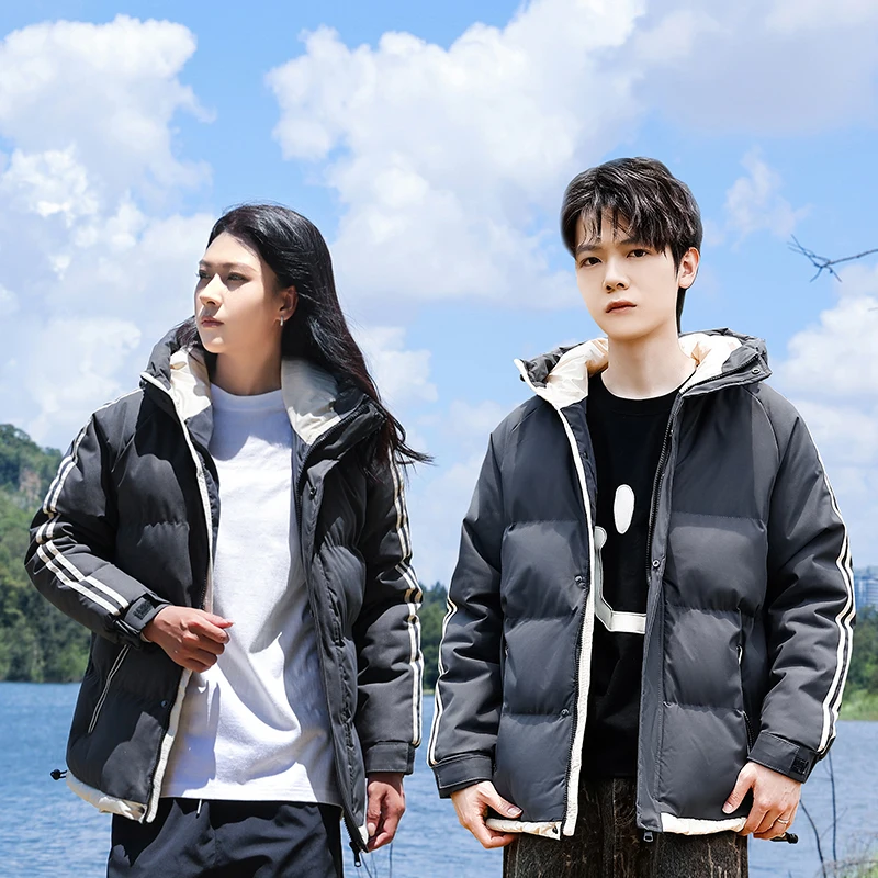 

Free shipping Unisex Thermal Winter Parka with Removable Hood, Windproof Rainproof Long Jacket, Detachable Warm Inner Liner