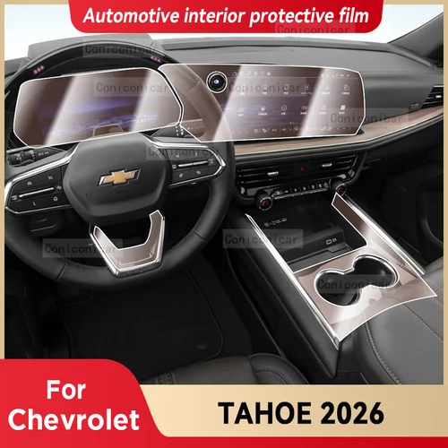 Imagen 1 del producto Película Protectora Transparente de TPU para Consola Central Interior de Automóvil Chevrolet TAHOE 2026, Accesorios de Reparación Antiarañazos