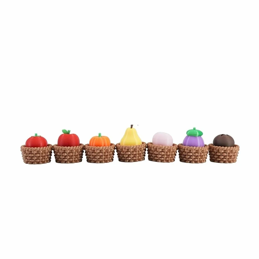 3D Printed Roller Stress-relief Button Portable with Beaded Chain Clickable Basket Pumpkin Button Vegetables