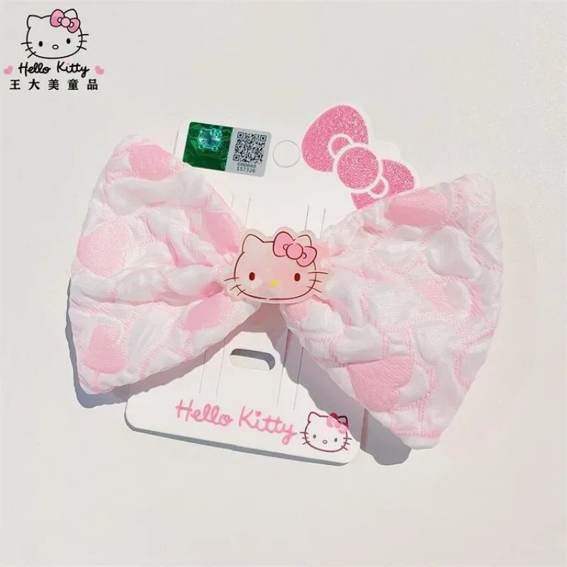 Hello Kitty Hairclips Kawaii Hair Accessories Sanrio Baby Girl Bows Hair Clip Headbands Ties Fashion Hairties Kuromi Girls Fall