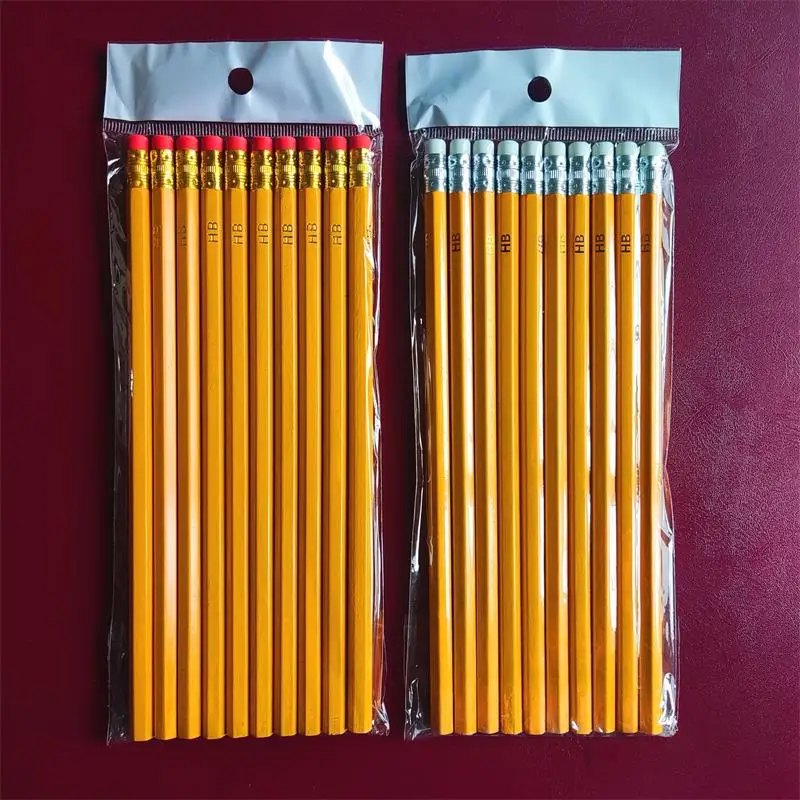 10 PCS/Bag Wooden Pencil HB Pencil With Eraser Children's Kids Study Drawing Pencil Pen school Writing Stationery