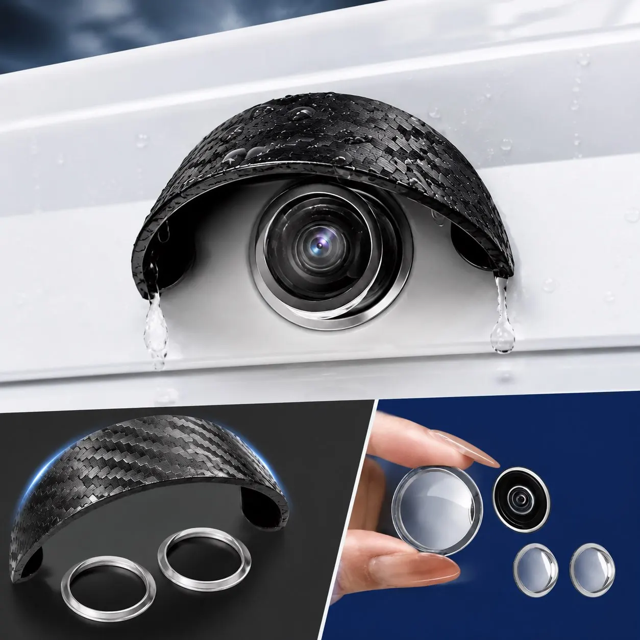 Car Rear View Camera Rain Visor Hood Waterproof Protective Cover Backup Camera Sun Shade Rain Shield Universal PVC Accessories