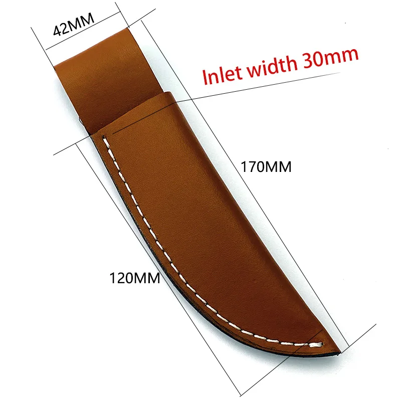 1piece Brown Cow Split Leather Fixed Blade Straight Knife Scabbard Leather Case Sheath Holder Outdoor Tool Belt Loop Hunt Sheath