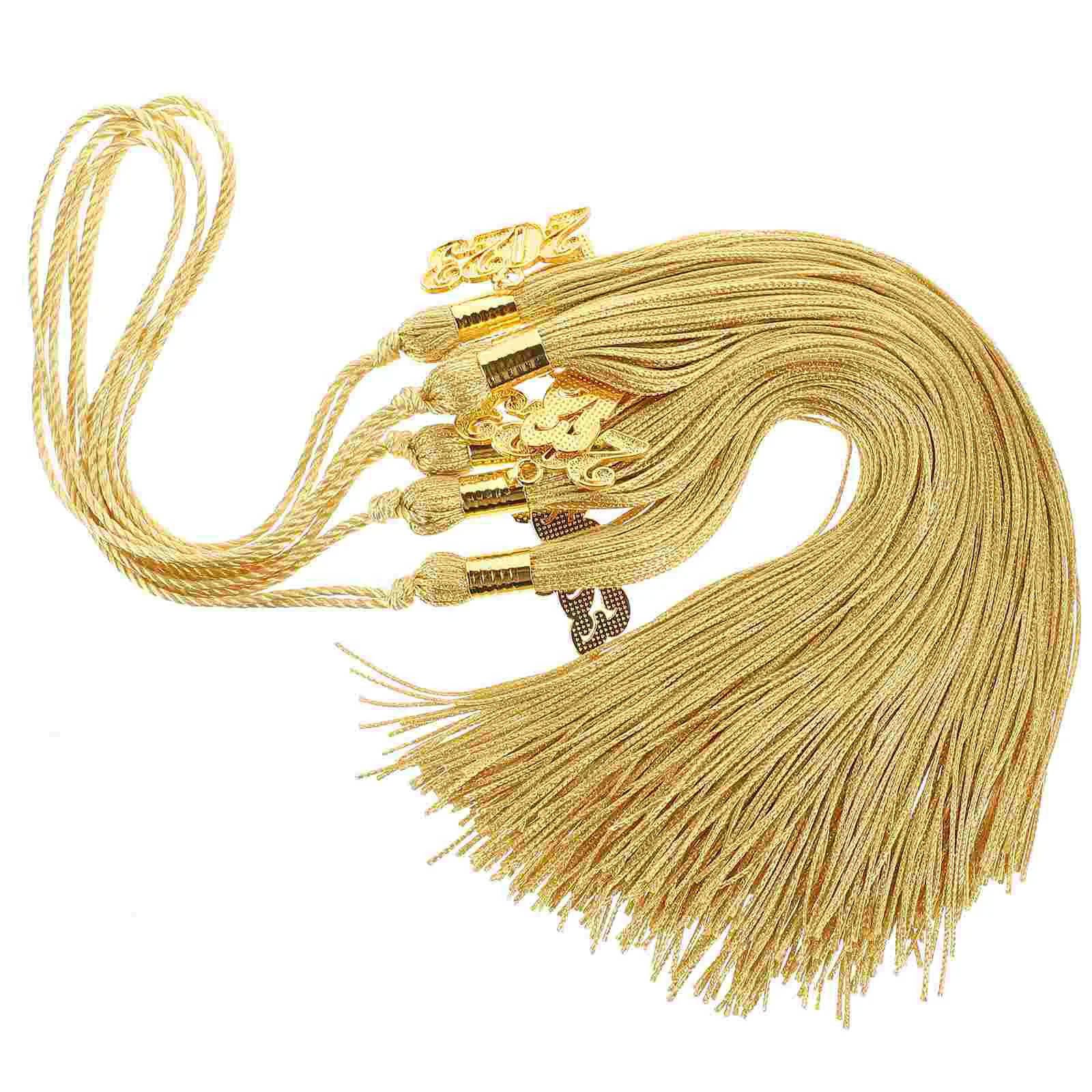 Cap and Gown 2023 High School Graduation Graduate Tassels Hats Decorations Charm Golden Polyester Student