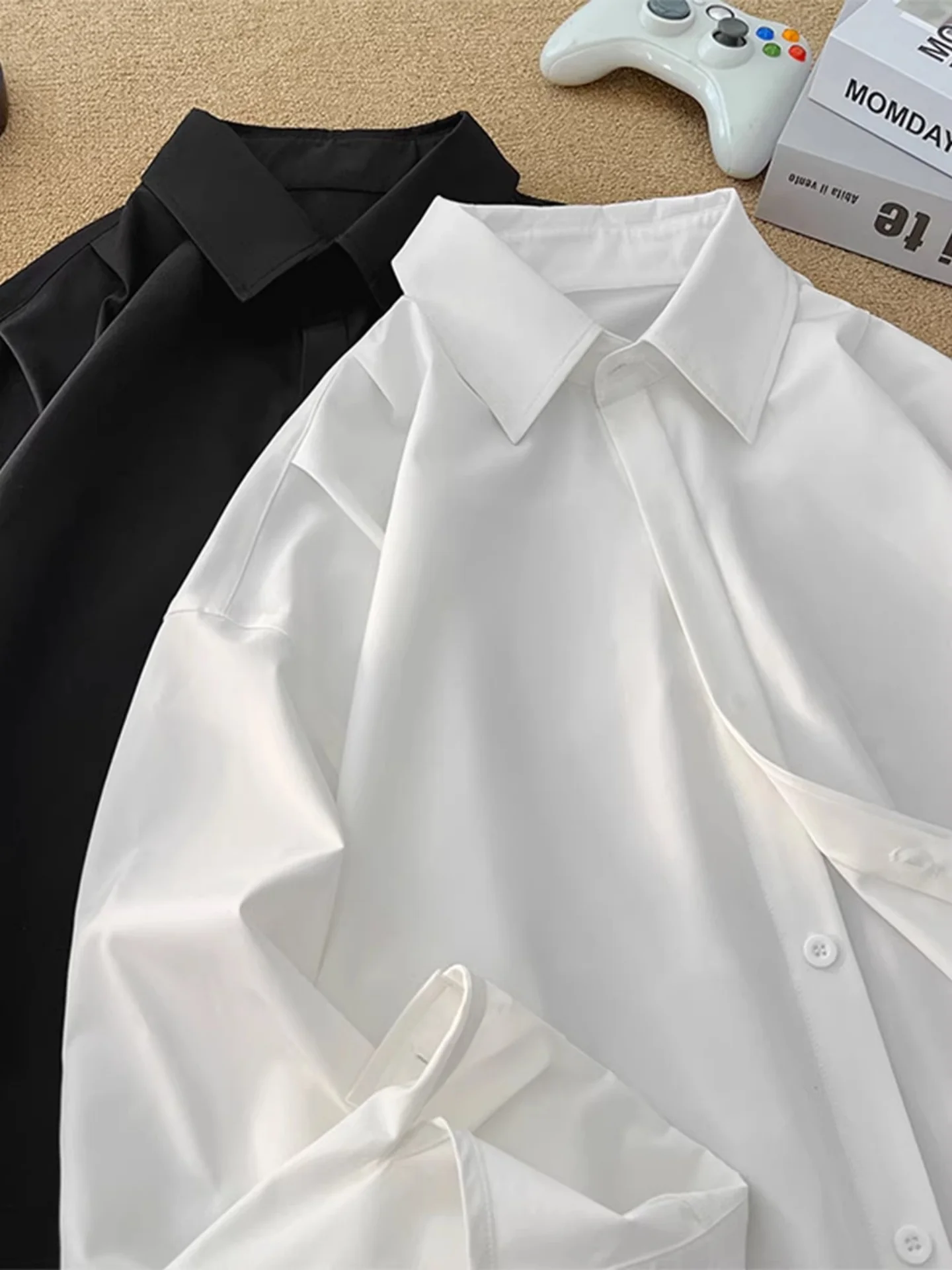 

Advanced Casual American Sle Long Sve Men's irt Teenage Loose Fit Casual Outerwear Polyester Fiber Non-iron Treaent