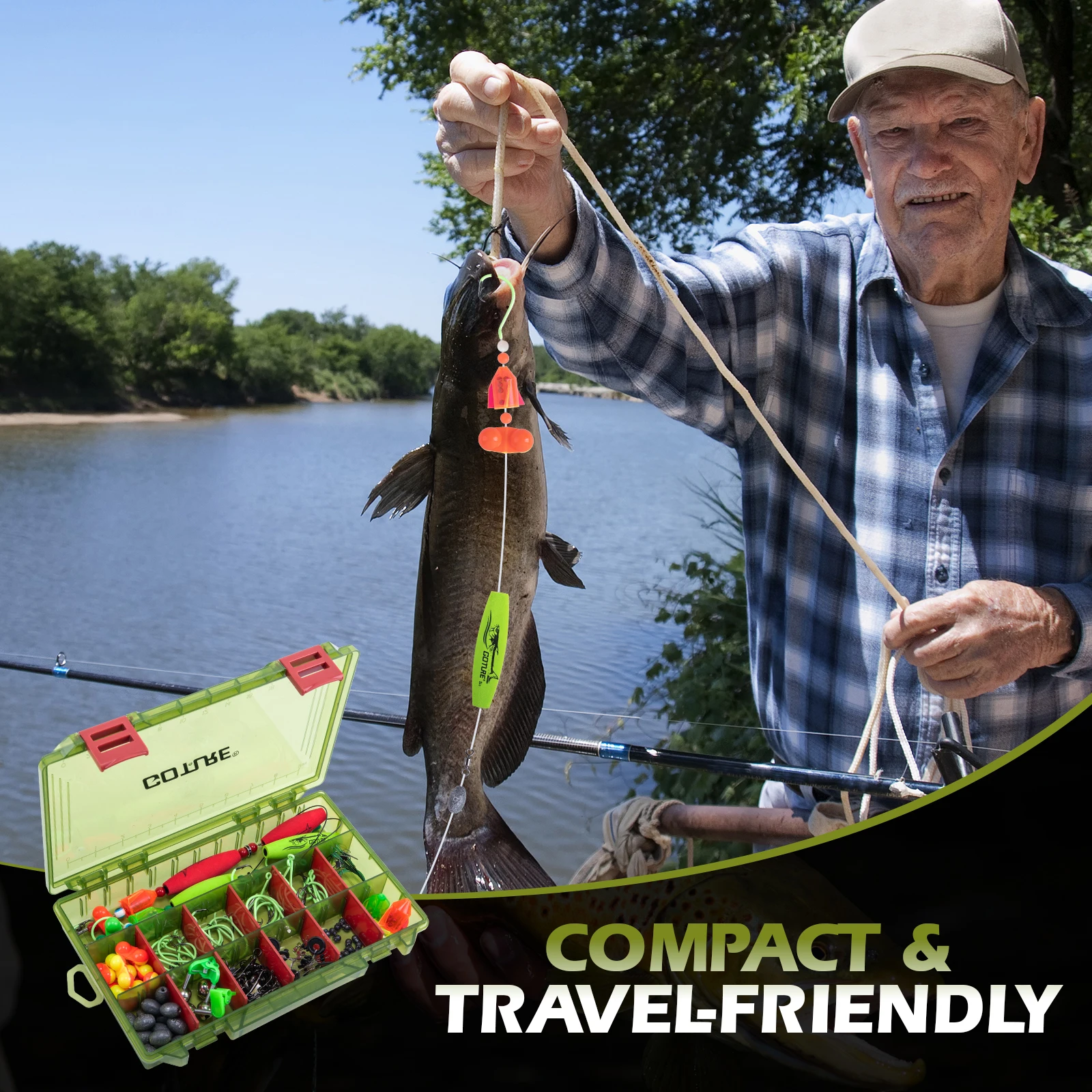 goture-274-300pcs-fishing-lure-kit-for-catfish-trout-pike-bass-multi-lure-fishing-accessories-layered-tackle-pro-gear-tackle-box