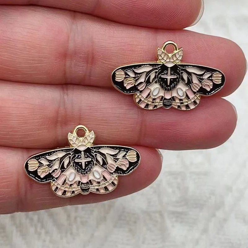 10pcs Butterfly Moth Alloy Pendants Colorful Enamel Insect Butterfly Charms For DIY Pendant Earring Necklace Jewelry Accessories