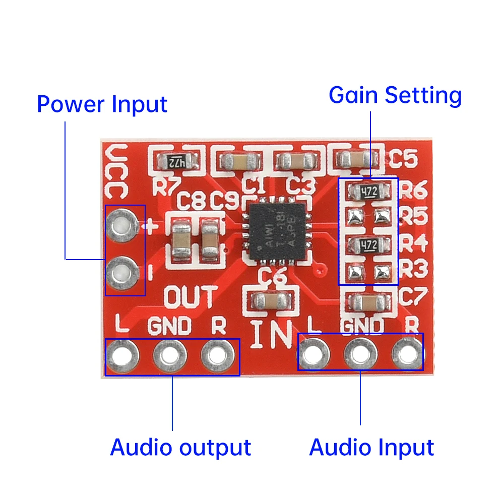 1pcs Power Amplifier Board TPA6132 Differential To Balanced Single-ended Output Amp HIFI Input DC 2.3-5.5V