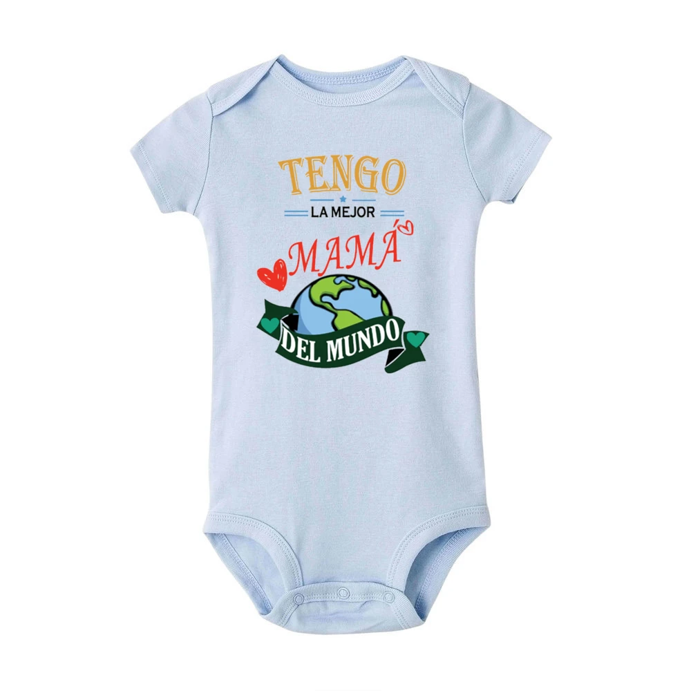 I Hava Een Beste Moeder Ter Wereld Bedrukte Baby Romper Bodysuit Bodysuit Jongens Meisjes Summe Jumpsuit Grappige Peuter Kleding