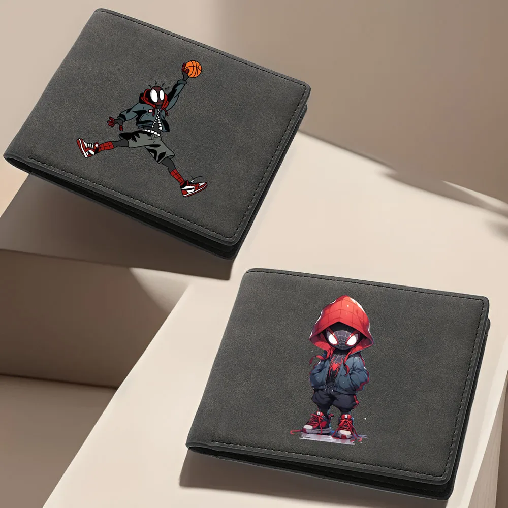 Cartoon Spider-man Wallet Card Holder Wallet Male Money Bag Bank Holder Short Purse Credit Card Case Bag Folding Short Wallet