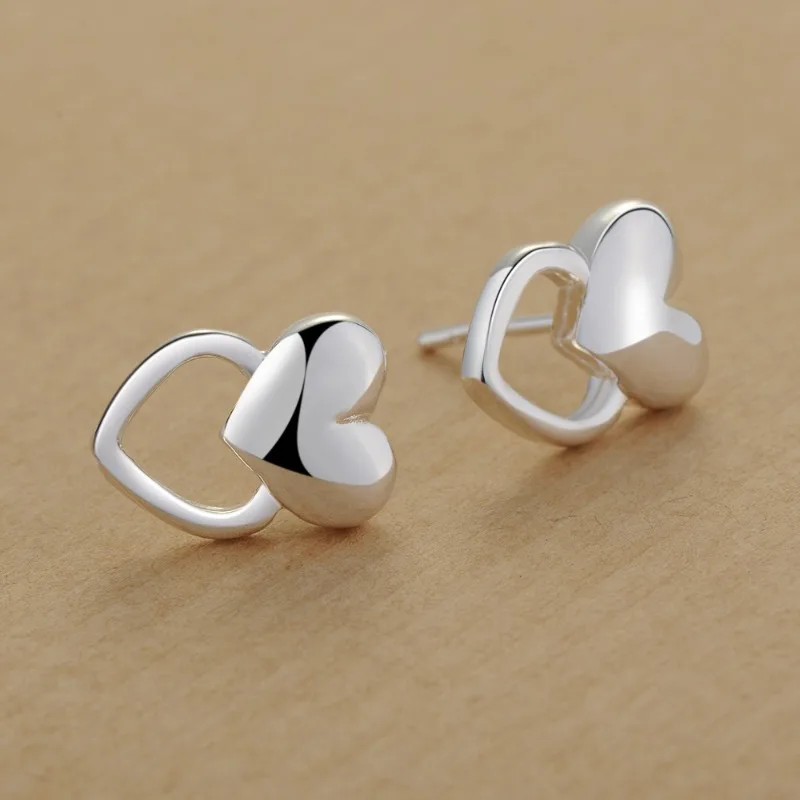 Neue 925 Sterling Silber Ohrringe Herz-Ohrringe Charm-Schmuck für Frauen Hochzeit Feiner Schmuck Verlobung Hohe Qualität