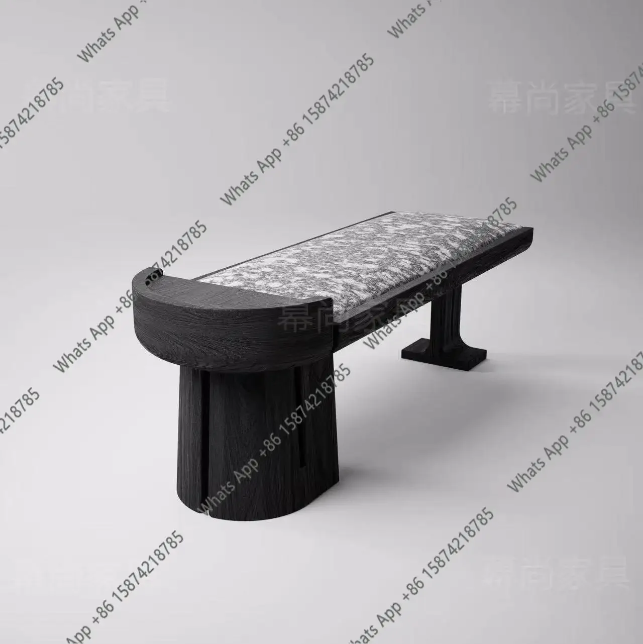tT Old money wind solid wood sofa stool modern simple living room bench bedroom bedside footstool high-end clubhouse resting sto