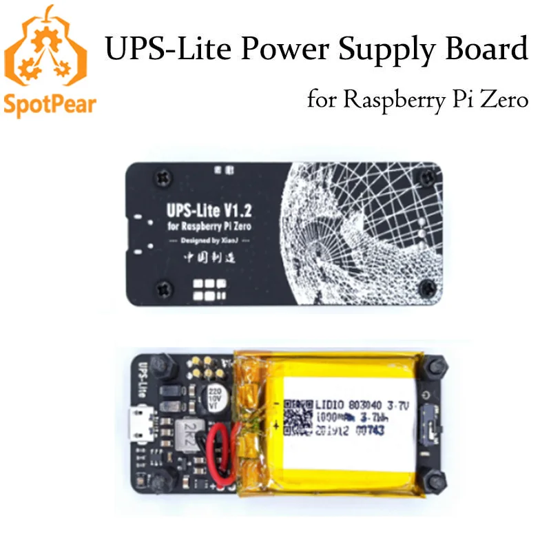 Raspberry Pi Zero W / 2W / Zero UPS Lite Netzteilplatine Power Batterieleistung i2c MAX17040G Anzeige