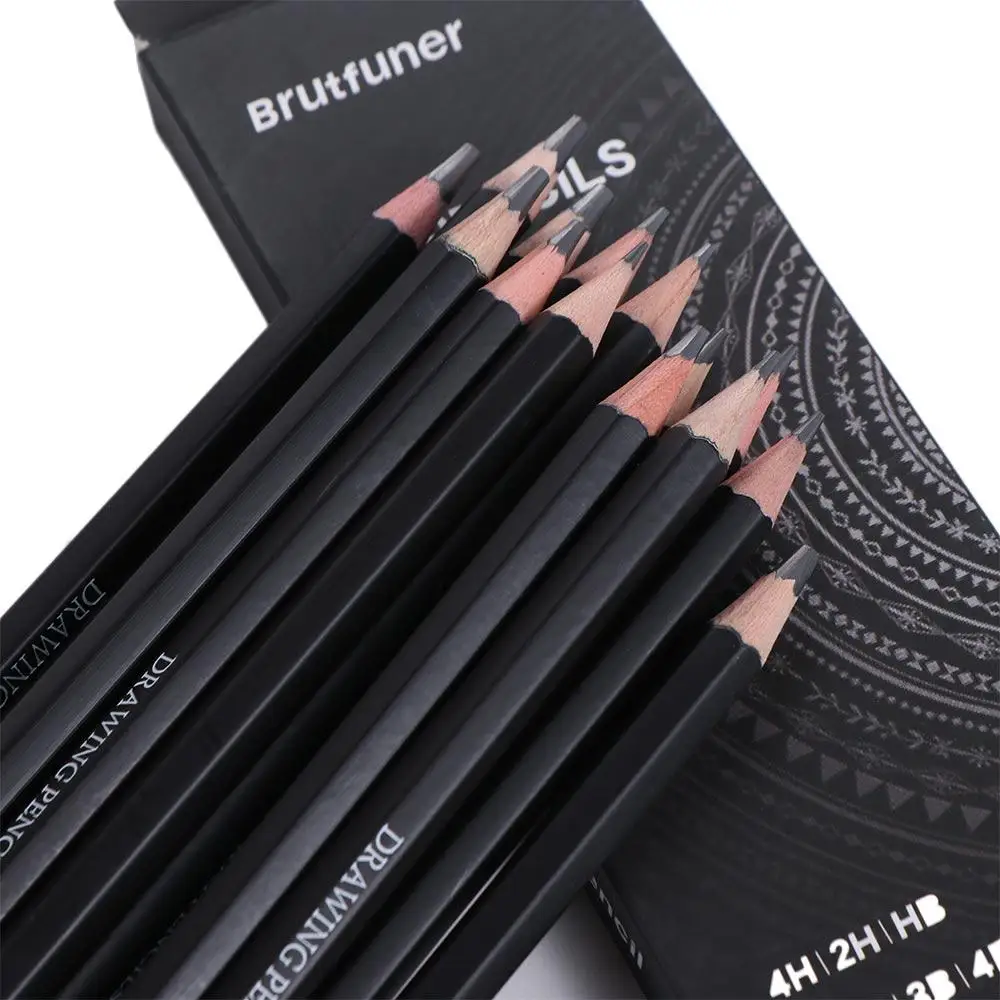 Smooth Writing Sketch Pencil Set HB 2H 4H B 2B 3B 10B 12B 14B Graphite Pencil 4B 5B 6B 7B 8B Wooden Drawing Pencil Stationery