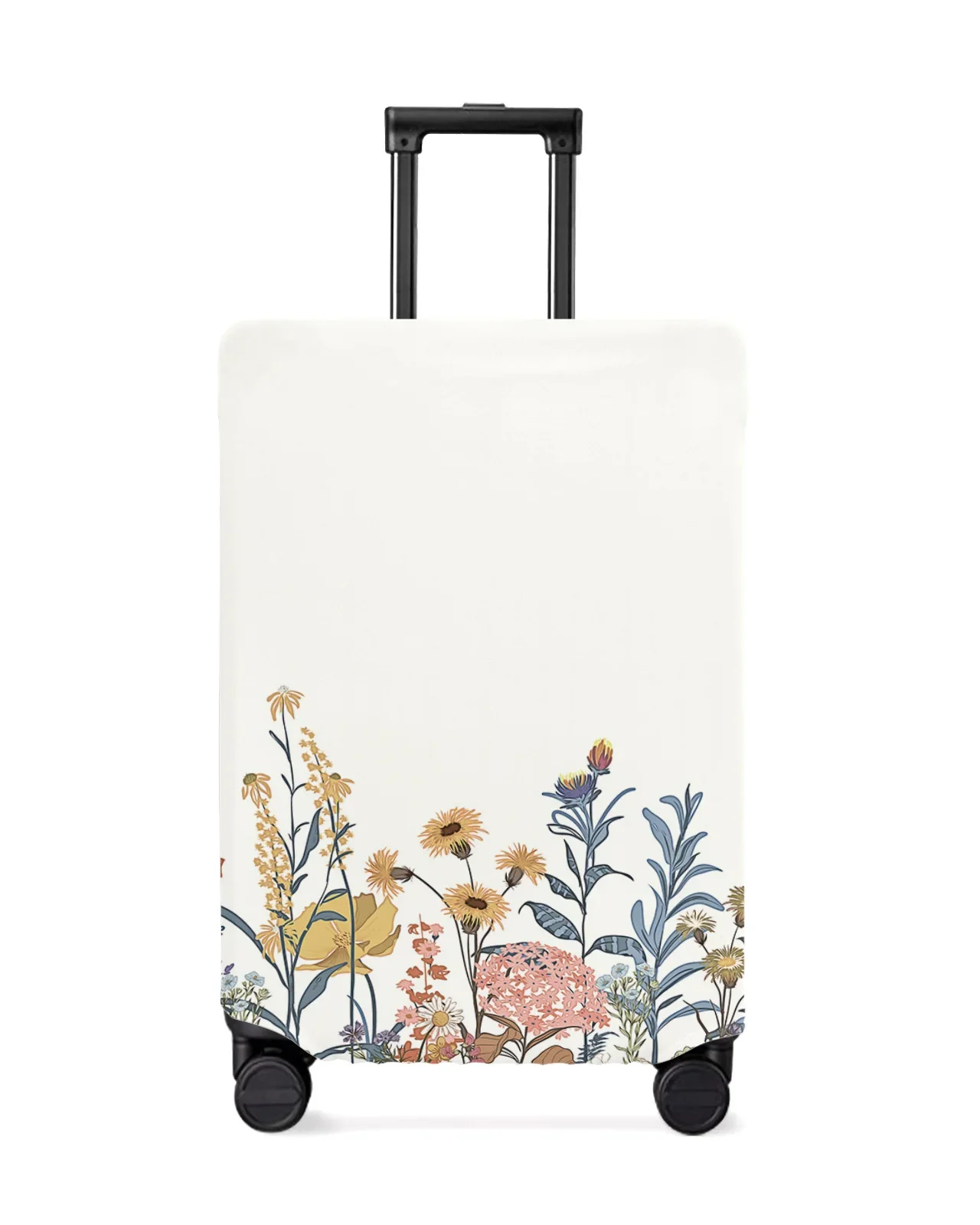 Vintage Wild Flower Retro Plant Luggage Cover Stretch Suitcase Protector Baggage Dust Cover for 18-32 Inch Travel Suitcase Case