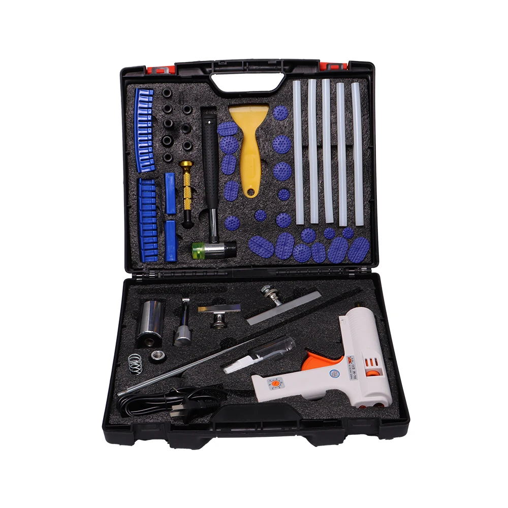 

Paintless Dent Repair Kit PDR Tools Hot Melt Glue Gun Slide Hammer Glue Tabs Auto Body Car Dent Removal Set