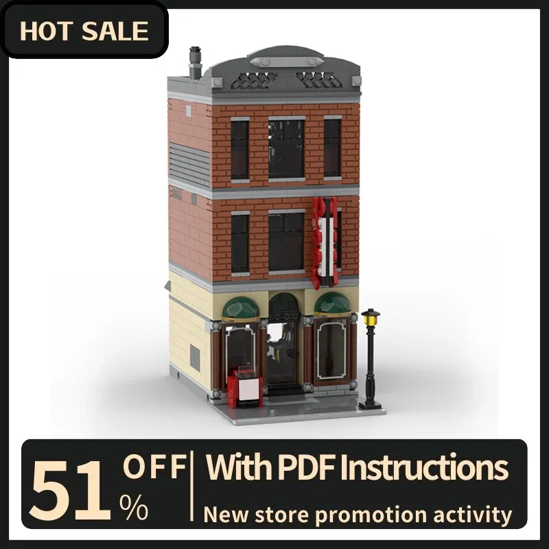 

New 1393Pcs City Hot Street View Moc Modular Bar and Billiards Model Building Custom Puzzle Diy Creative Idea Toy Birthday Gifts