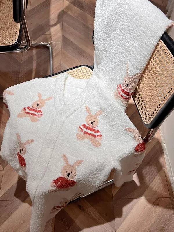 

Orange Sweater Half Fleece Long Sleeve Women's Winter Warm Cute Home Clothes Pregnant Women Can Wear Set