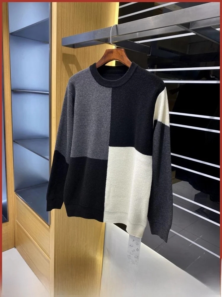 

Knitted Sweater Men's Thiened round Ne Pullover Faionable Urban Sle Spring Autumn Season Casual Wear