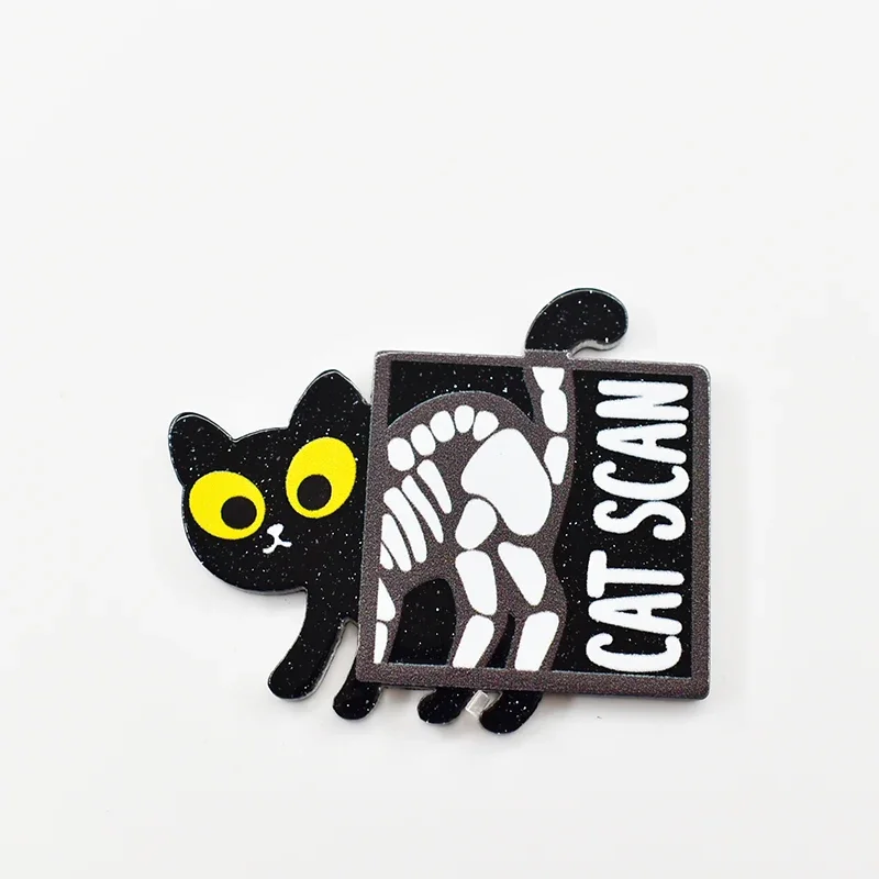 10PCS Black Cat Veterinarian Glitter Acrylic Charms Pendant Fit DIY ID Card Badge Holder Jewelry Making Hospital Worker Gift