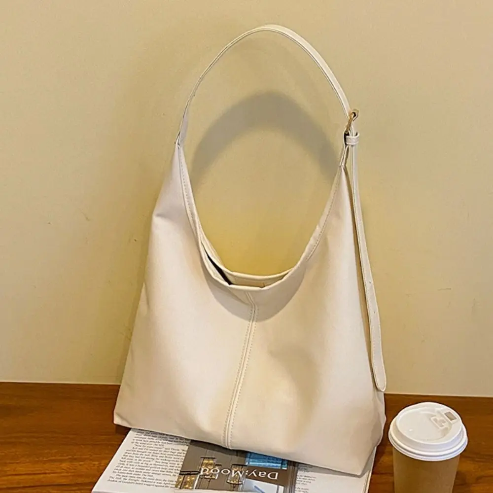 

Korean Style Commute Shoulder Bag Solid Color Retro Pu Leather Tote Bag Minority Design Large Capacity Women's Underarm Bag