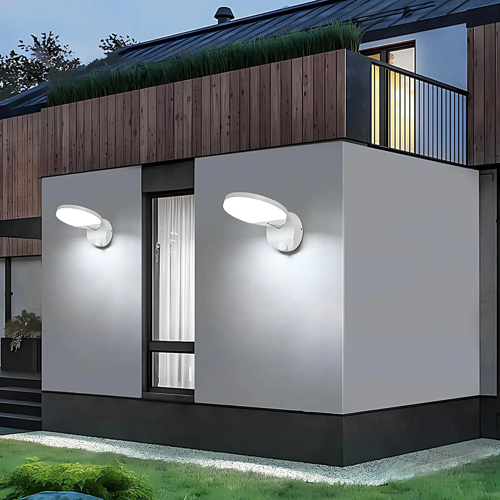 

Wall Sconce Light Round Adjustable Angle Ornament 18W Motion Sensor Wall Lighting Outdoor Lamp For Patio Garage Doorway Driveway