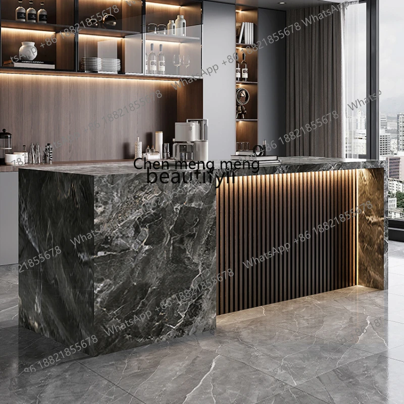 S7486 ss Zhongdao Table Italian-Style Flush Dining Table Integrated High-End Stone Plate Dining Table