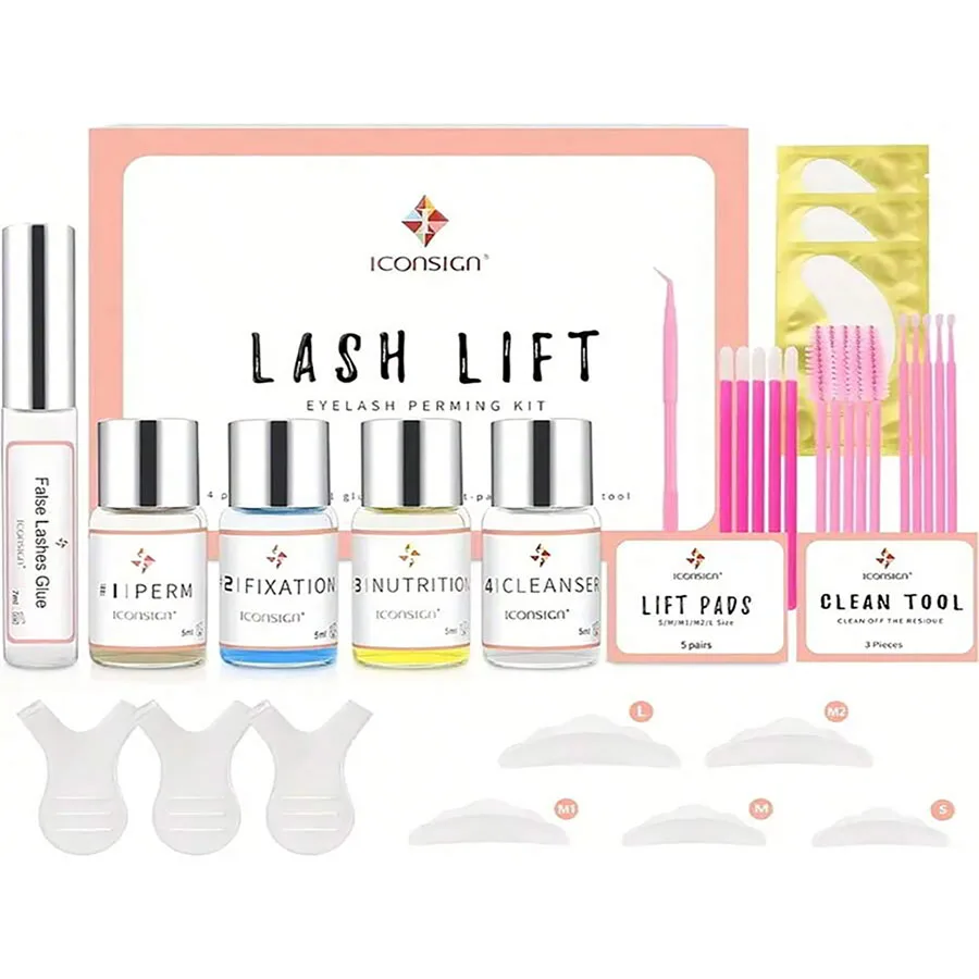 ICONSIGN Upgrade Version Lash Lift Kit Lifting Eyelashes Lasting 6-8 Weeks Calia Perm Eyelash Enhancer Makeup Tools