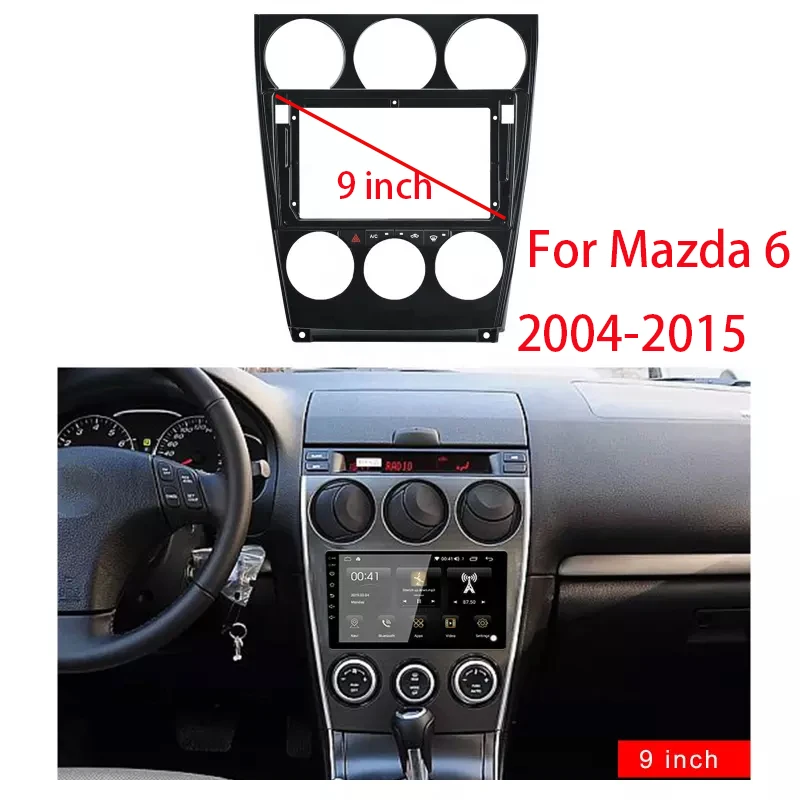

9 Inch Auto Radio Video Installation Fascia Frame For MAZDA 6 2004-2015 Dashboard Refitting Panel 9 inch Dash Kit Fascia Panel