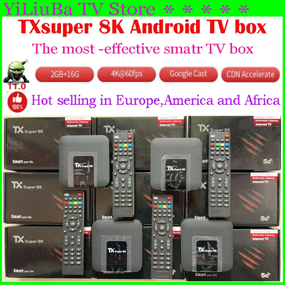 

[Подлинная] ТВ-приставка TXsuper 8K Android11.0 Smart TV Box 2 ГБ + 16 ГБ 4K UHD Wi-Fi Супер экономичный медиаплеер Бестселлер по всему миру
