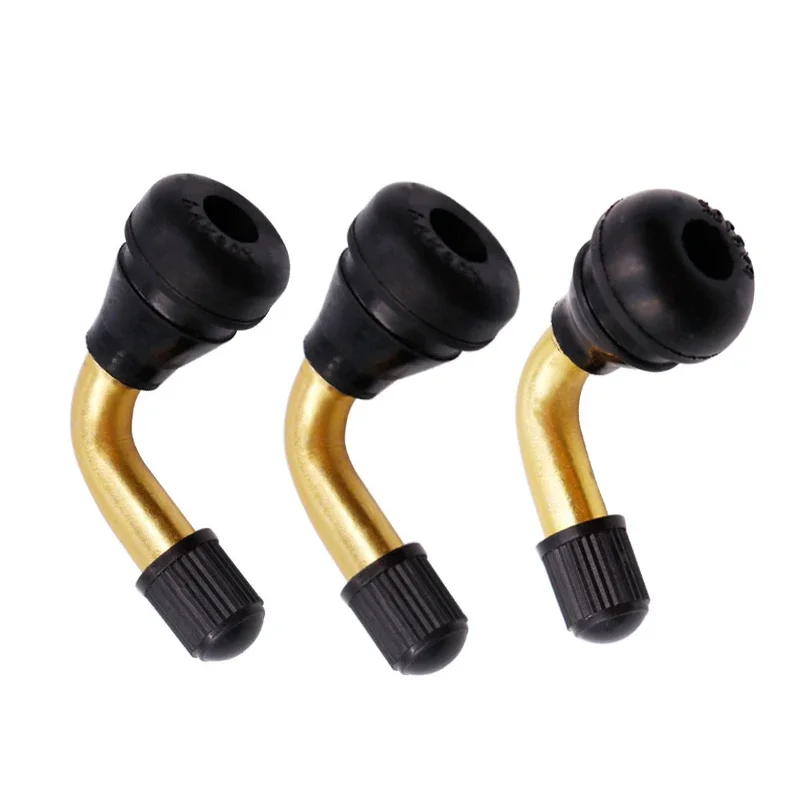 Car Tubeless Tyre Valve Copper Valve Elbow for Motorcycle Electric-bike Wheel Tubeless Tire Valve Stem Rubber Tire Nozzle Core