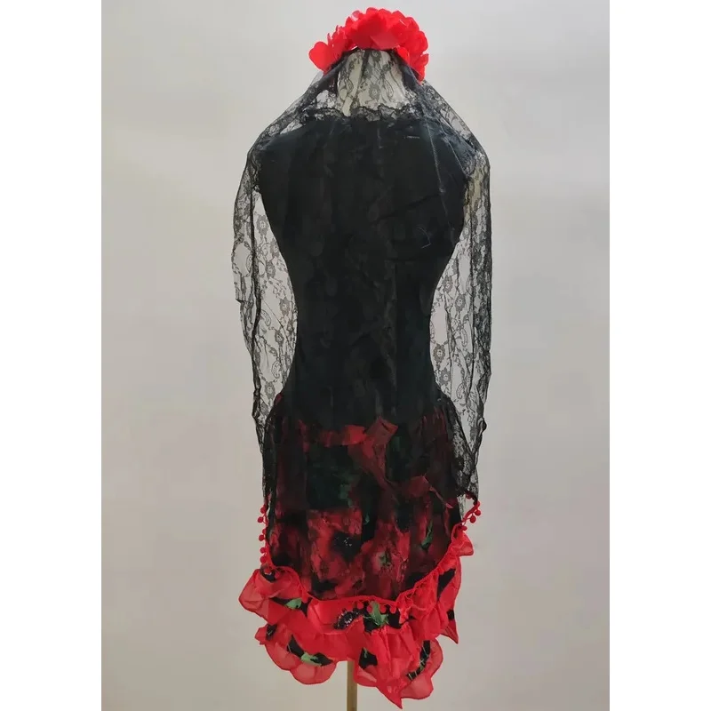 Adult Women's Mexican Day Of The Dead Skull Scary Costume Halloween Carnival Party Flower Fairy Ghosts Bride Cosplay Dress lf[5