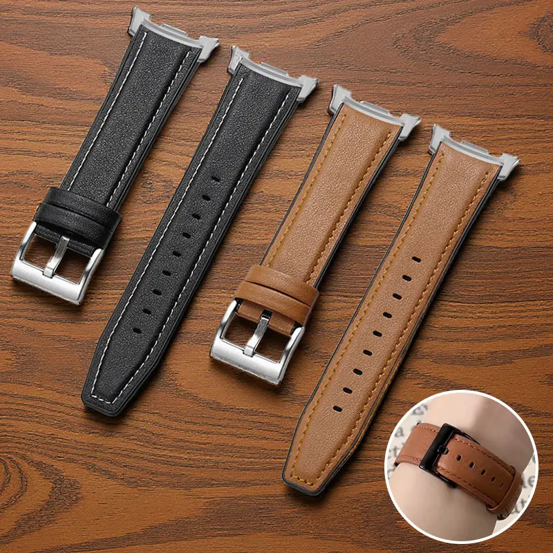 Cinturino in pelle per Samsung Galaxy Watch 8 40/44mm Cinturino in pelle senza spazi vuoti per Galaxy Watch 8classic 46mm/Watch Ultra 2025