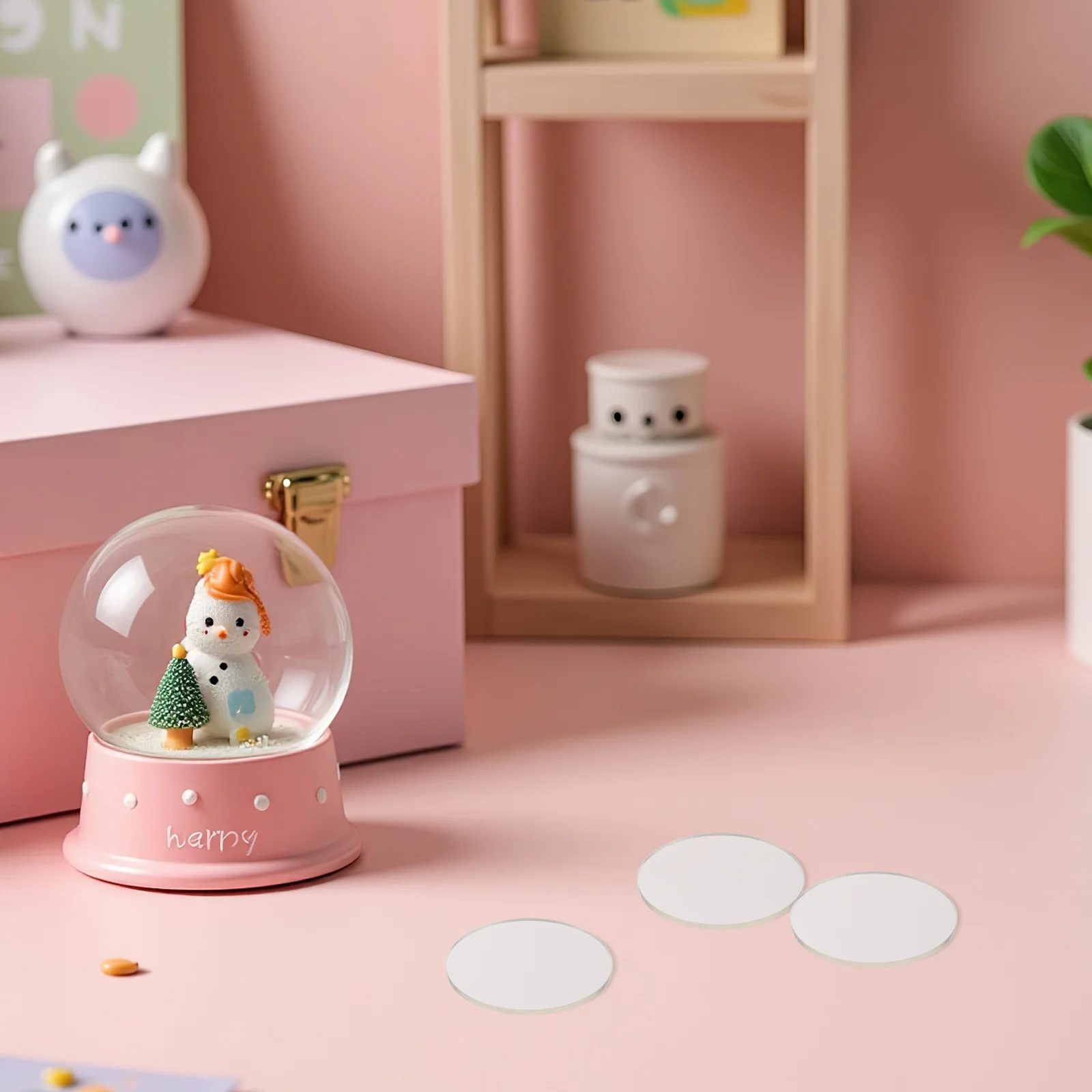 

120Pcs Acrylic Circle Round Base Clear Display Stand Miniature Figures Base Transparent Riser for Mini Bases Display