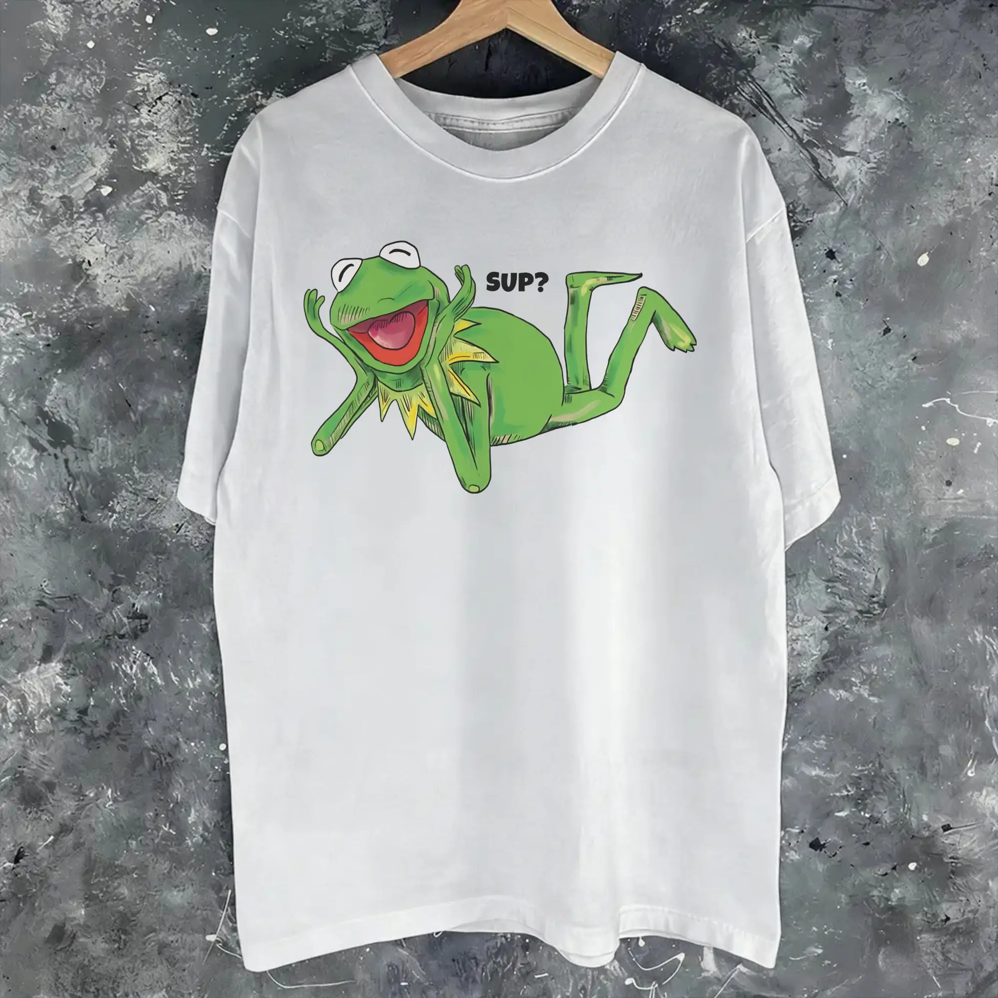 Printed Kermits the Frog T Shirt for Men Women  Pure Cotton T-shirts Short Sleeve Clothes